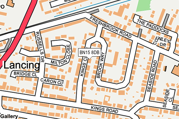 BN15 8DB map - OS OpenMap – Local (Ordnance Survey)