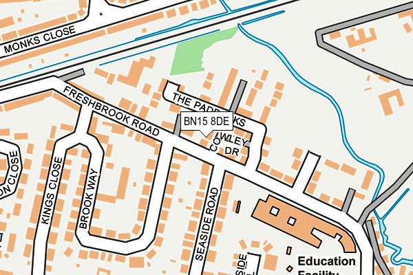 BN15 8DE map - OS OpenMap – Local (Ordnance Survey)