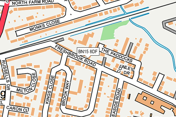 BN15 8DF map - OS OpenMap – Local (Ordnance Survey)