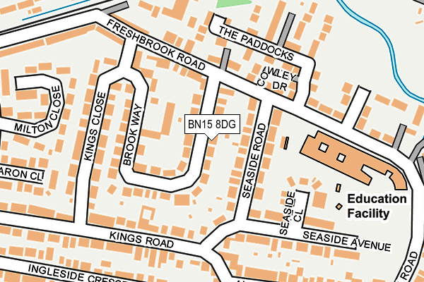 BN15 8DG map - OS OpenMap – Local (Ordnance Survey)