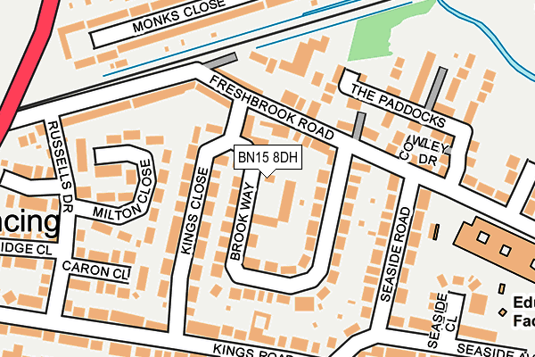 BN15 8DH map - OS OpenMap – Local (Ordnance Survey)