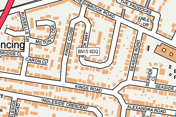 BN15 8DQ map - OS OpenMap – Local (Ordnance Survey)
