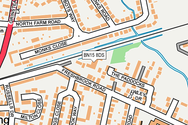 BN15 8DS map - OS OpenMap – Local (Ordnance Survey)