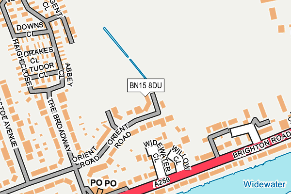 BN15 8DU map - OS OpenMap – Local (Ordnance Survey)