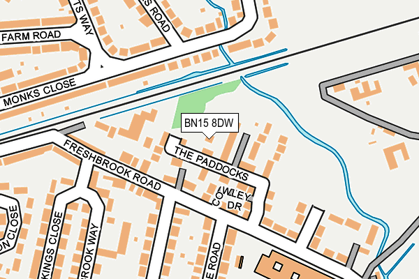 BN15 8DW map - OS OpenMap – Local (Ordnance Survey)