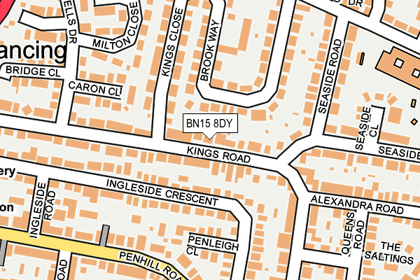 BN15 8DY map - OS OpenMap – Local (Ordnance Survey)