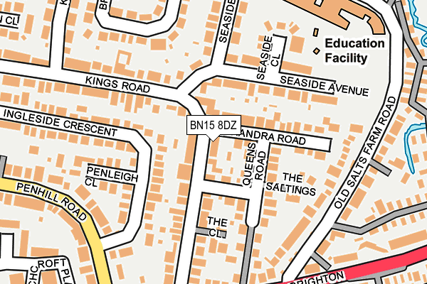 BN15 8DZ map - OS OpenMap – Local (Ordnance Survey)