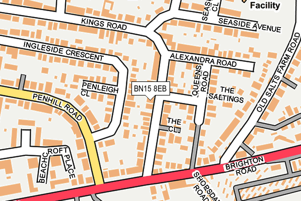 BN15 8EB map - OS OpenMap – Local (Ordnance Survey)