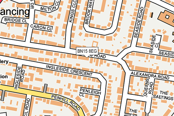 BN15 8EG map - OS OpenMap – Local (Ordnance Survey)