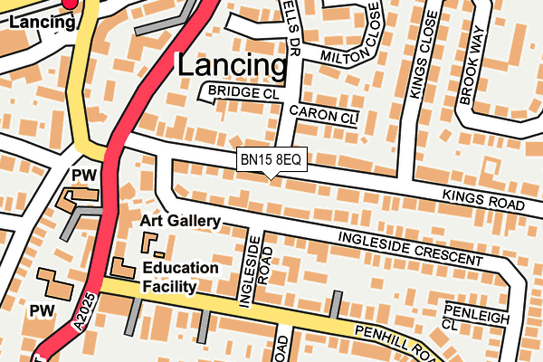 BN15 8EQ map - OS OpenMap – Local (Ordnance Survey)