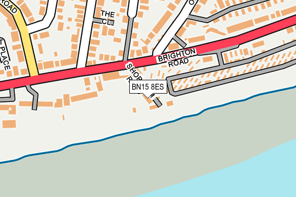 BN15 8ES map - OS OpenMap – Local (Ordnance Survey)