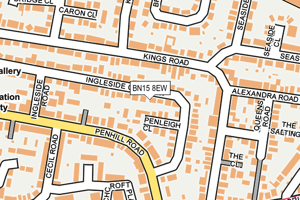 BN15 8EW map - OS OpenMap – Local (Ordnance Survey)