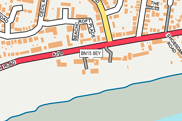BN15 8EY map - OS OpenMap – Local (Ordnance Survey)