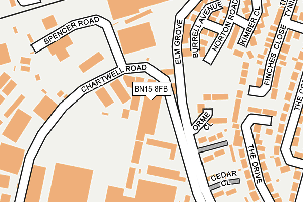 BN15 8FB map - OS OpenMap – Local (Ordnance Survey)
