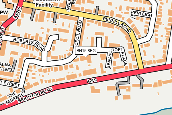 BN15 8FG map - OS OpenMap – Local (Ordnance Survey)