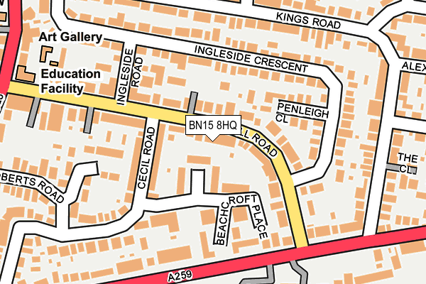 BN15 8HQ map - OS OpenMap – Local (Ordnance Survey)