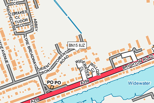 BN15 8JZ map - OS OpenMap – Local (Ordnance Survey)