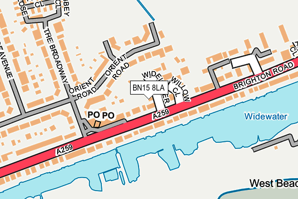 BN15 8LA map - OS OpenMap – Local (Ordnance Survey)