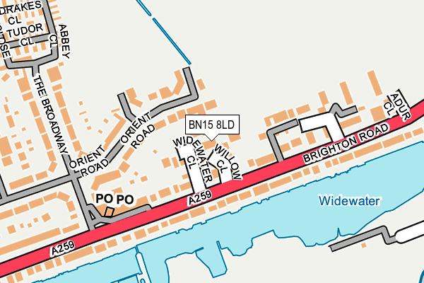 BN15 8LD map - OS OpenMap – Local (Ordnance Survey)