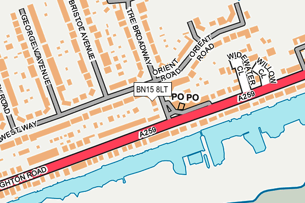 BN15 8LT map - OS OpenMap – Local (Ordnance Survey)