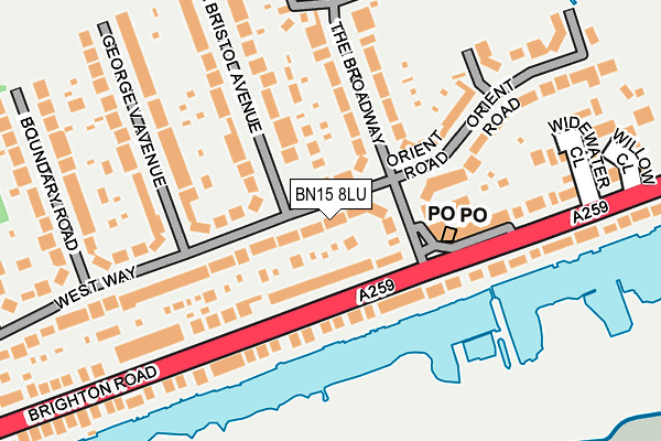 BN15 8LU map - OS OpenMap – Local (Ordnance Survey)