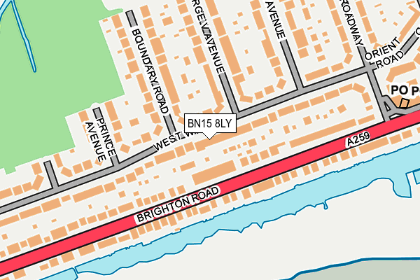 BN15 8LY map - OS OpenMap – Local (Ordnance Survey)