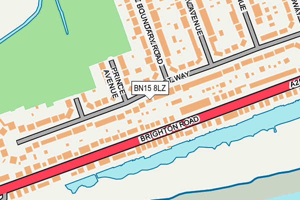 BN15 8LZ map - OS OpenMap – Local (Ordnance Survey)