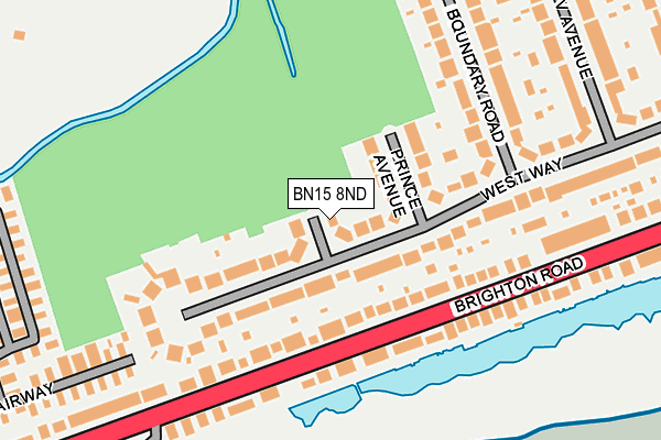 BN15 8ND map - OS OpenMap – Local (Ordnance Survey)