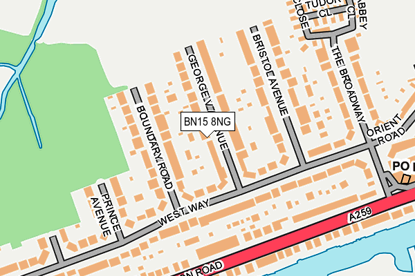BN15 8NG map - OS OpenMap – Local (Ordnance Survey)