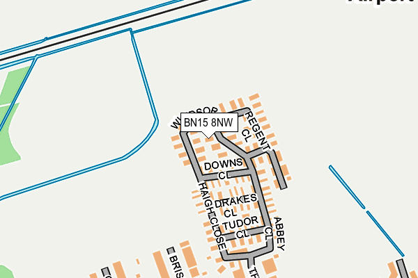 BN15 8NW map - OS OpenMap – Local (Ordnance Survey)