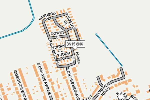 BN15 8NX map - OS OpenMap – Local (Ordnance Survey)