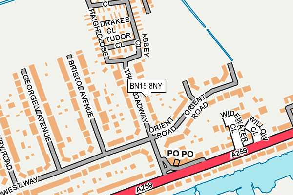 BN15 8NY map - OS OpenMap – Local (Ordnance Survey)