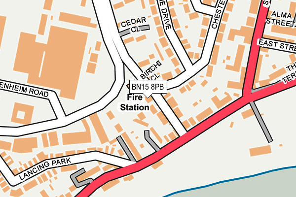 BN15 8PB map - OS OpenMap – Local (Ordnance Survey)