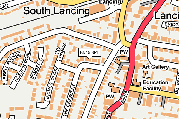 BN15 8PL map - OS OpenMap – Local (Ordnance Survey)