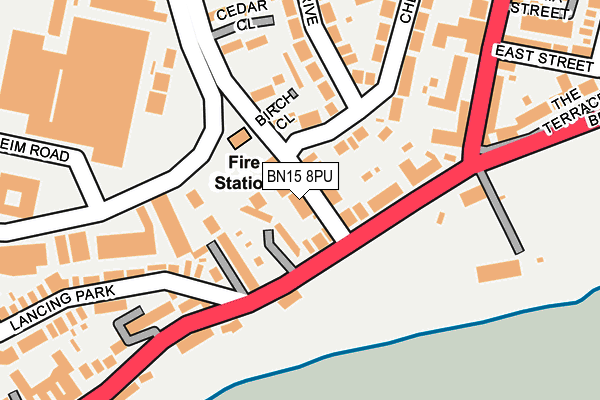 BN15 8PU map - OS OpenMap – Local (Ordnance Survey)