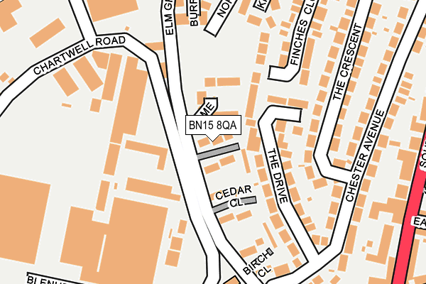 BN15 8QA map - OS OpenMap – Local (Ordnance Survey)