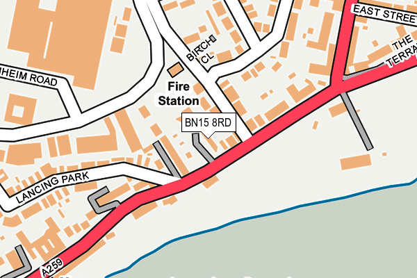BN15 8RD map - OS OpenMap – Local (Ordnance Survey)