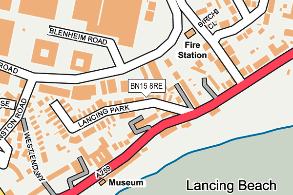 BN15 8RE map - OS OpenMap – Local (Ordnance Survey)