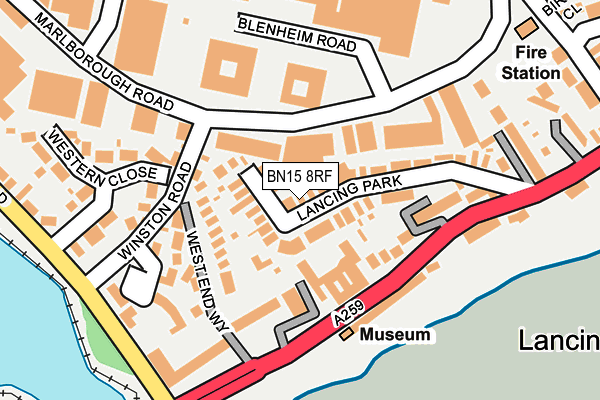 BN15 8RF map - OS OpenMap – Local (Ordnance Survey)