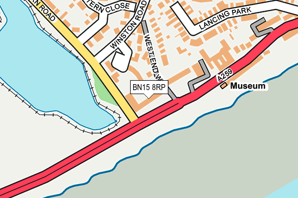 BN15 8RP map - OS OpenMap – Local (Ordnance Survey)