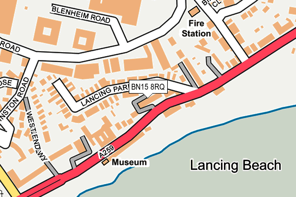 BN15 8RQ map - OS OpenMap – Local (Ordnance Survey)