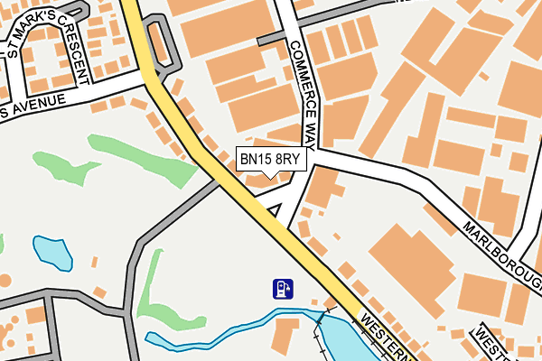 BN15 8RY map - OS OpenMap – Local (Ordnance Survey)