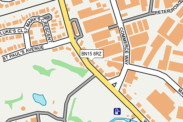 BN15 8RZ map - OS OpenMap – Local (Ordnance Survey)