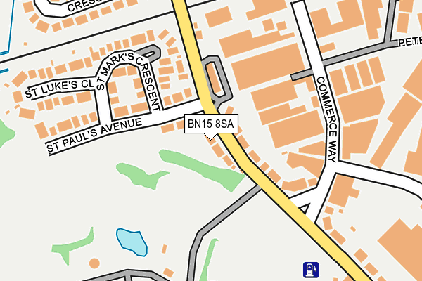 BN15 8SA map - OS OpenMap – Local (Ordnance Survey)