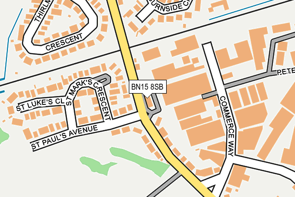 BN15 8SB map - OS OpenMap – Local (Ordnance Survey)
