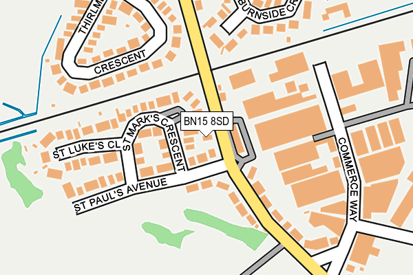 BN15 8SD map - OS OpenMap – Local (Ordnance Survey)