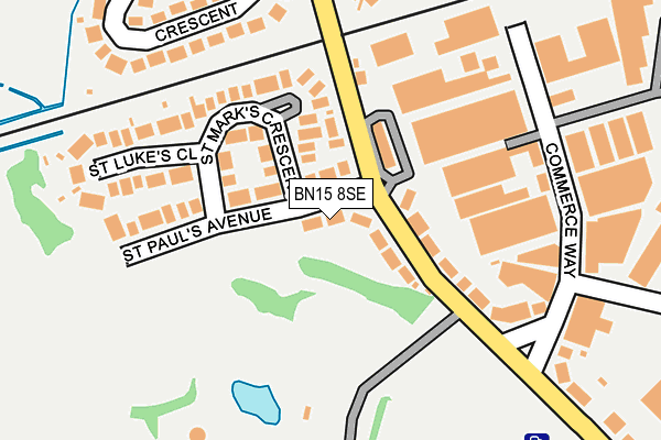 BN15 8SE map - OS OpenMap – Local (Ordnance Survey)