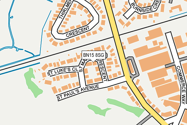 BN15 8SG map - OS OpenMap – Local (Ordnance Survey)