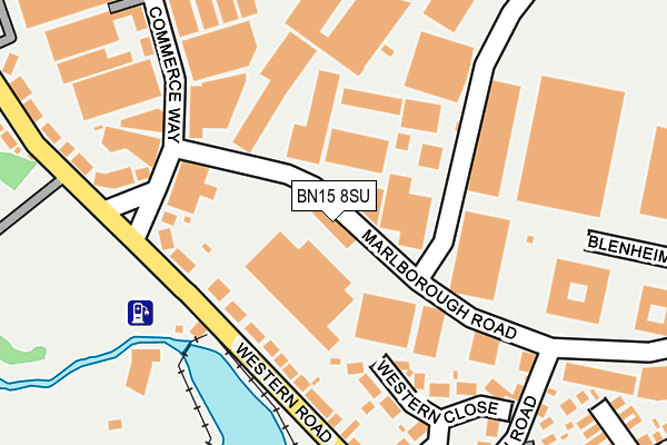 BN15 8SU map - OS OpenMap – Local (Ordnance Survey)