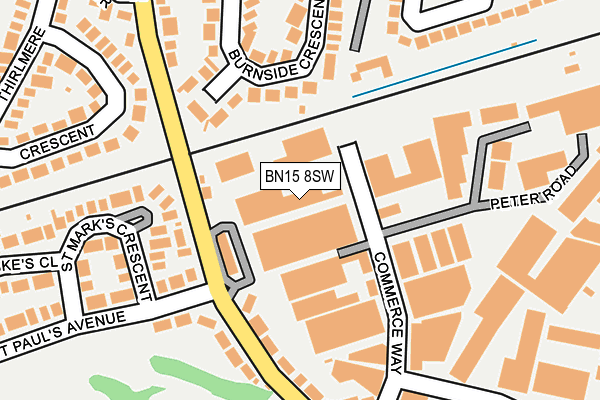 BN15 8SW map - OS OpenMap – Local (Ordnance Survey)